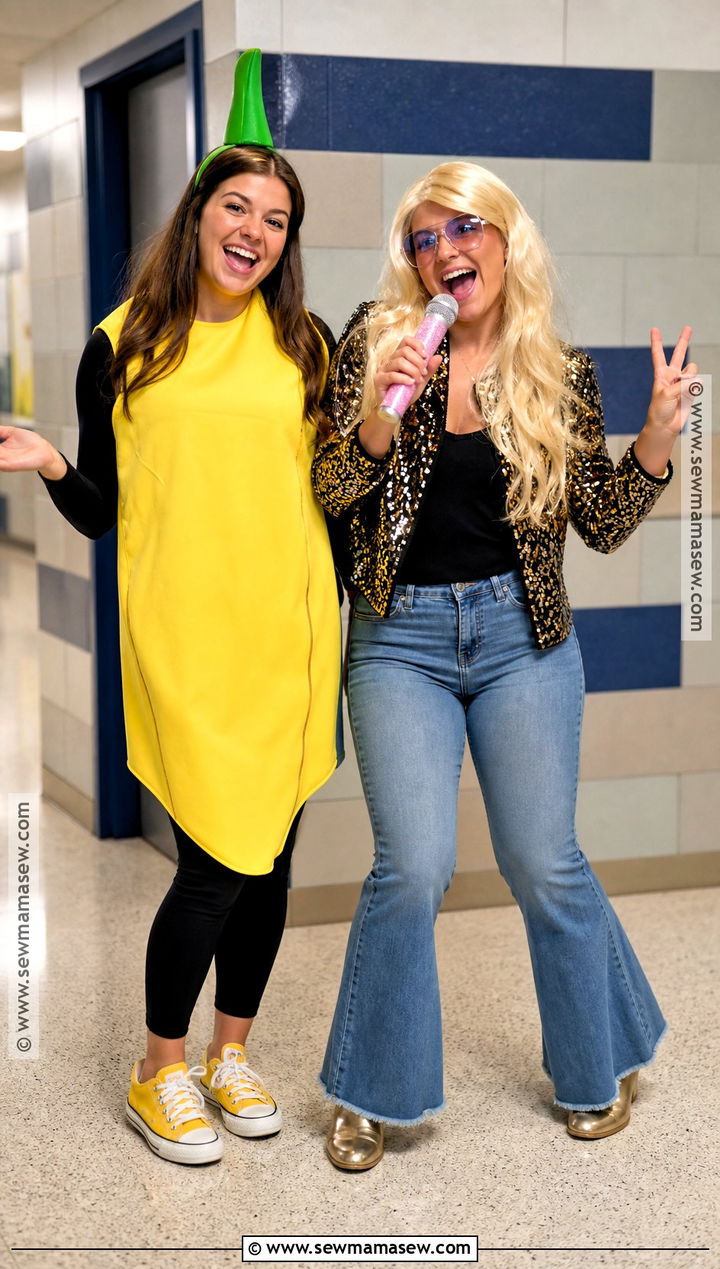 Banana And Hannah Montana Costume - 50 rhyme without reason costume ideas
