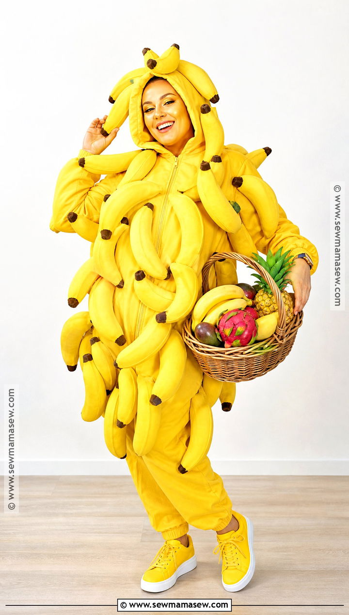 Banana Bunch Costume With Yellow Hood - 30 tropical costume ideas