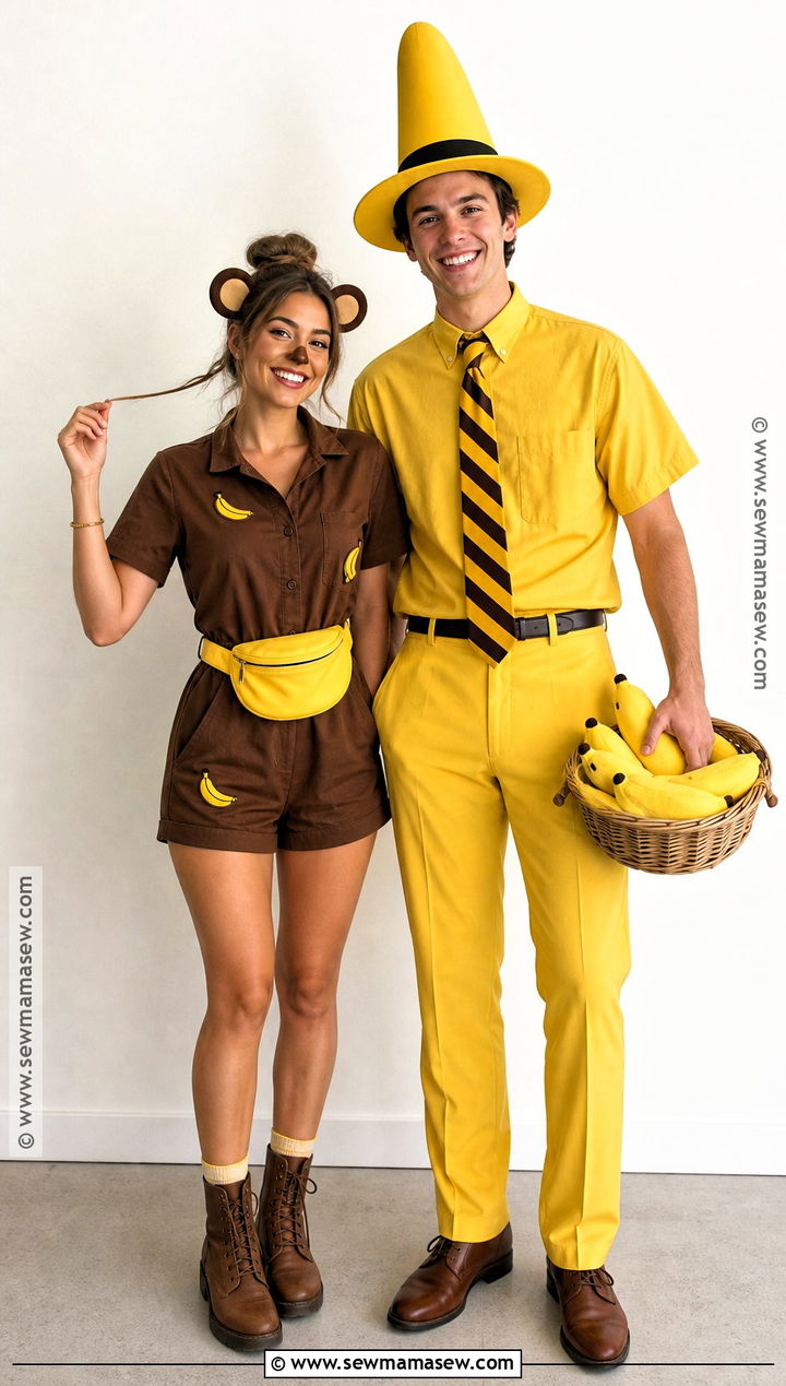 Banana Curious George Couple Costume - 35 curious george couple costume ideas