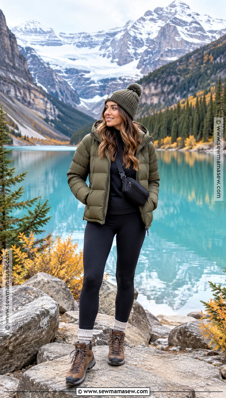 Banff Fall Outfit With Puffer Jacket And Leggings - 20 banff outfit fall ideas
