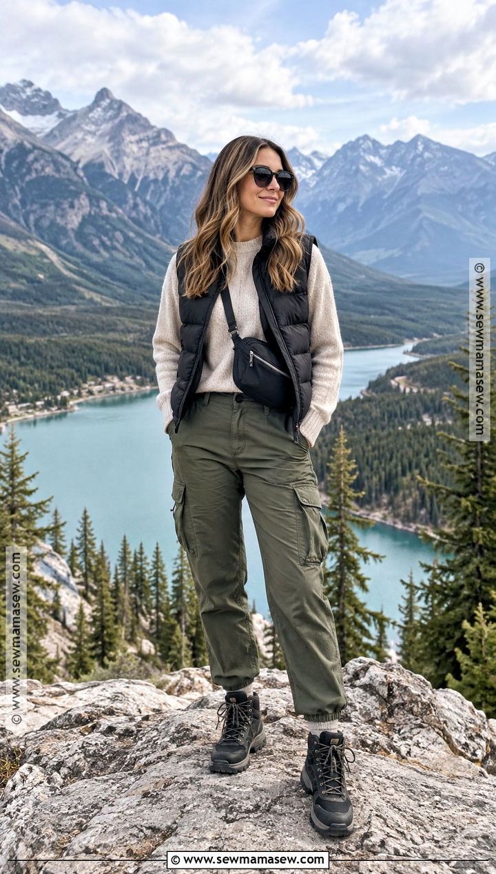 Banff Fall Outfit With Sweater And Cargo Pants - 20 banff outfit fall ideas
