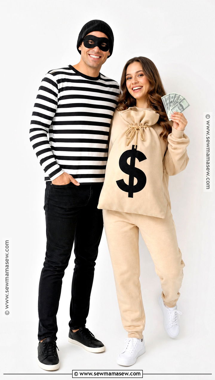 Bank Robber And Money Bag Costume - 35 easy halloween costumes for couples