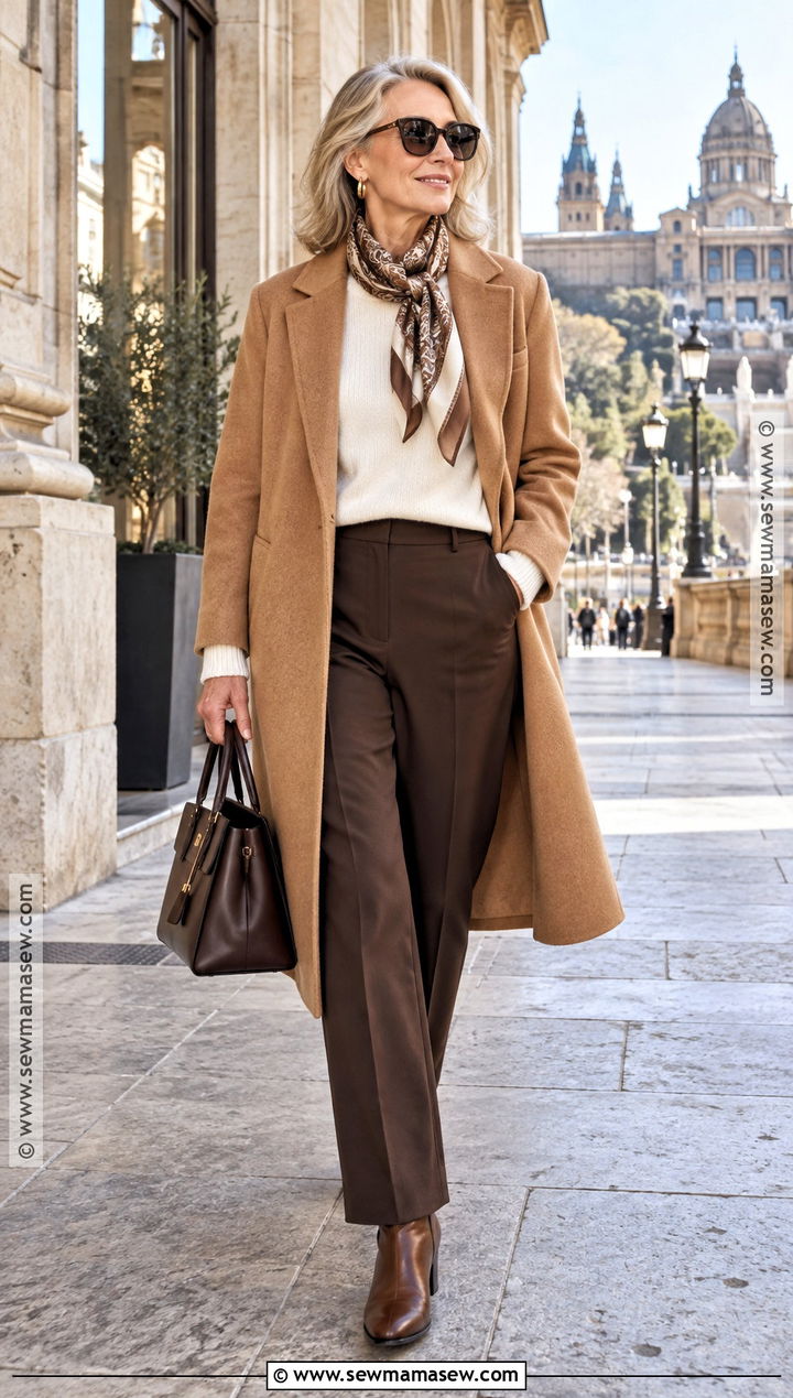 Barcelona Camel Coat And Knit Outfit - 20 Barcelona In November Outfits