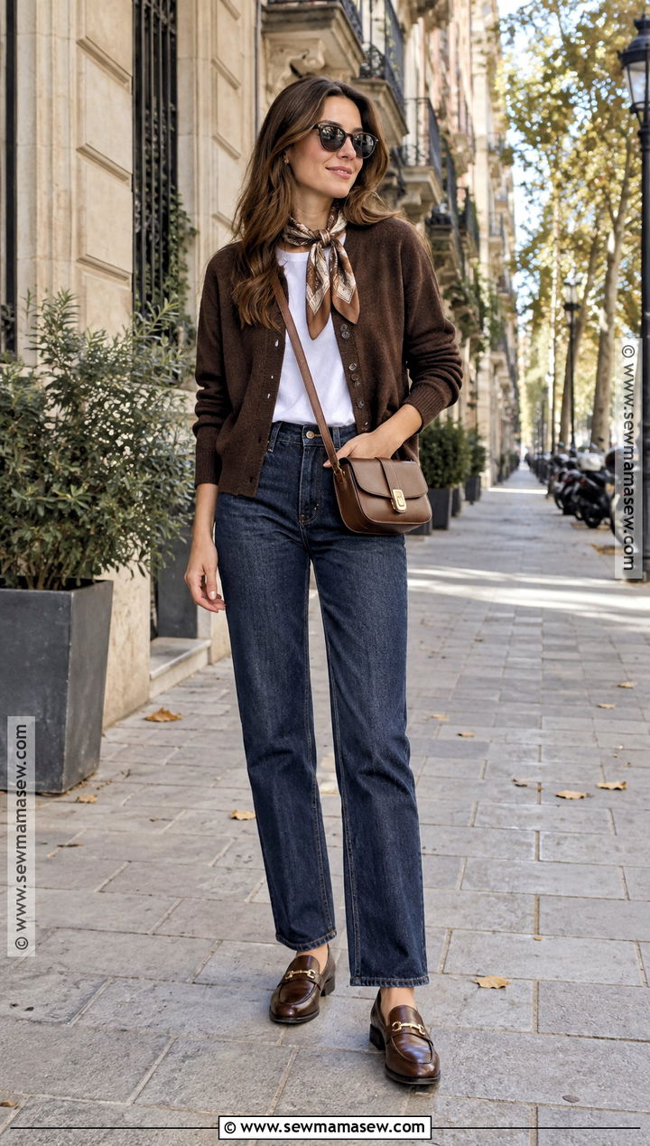 Barcelona Fall Cardigan And Straight Leg Jeans Outfit - 25 barcelona outfits fall