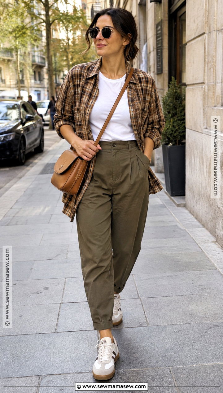 Barcelona Fall Overshirt And Relaxed Pants Outfit - 20 barcelona fall outfits