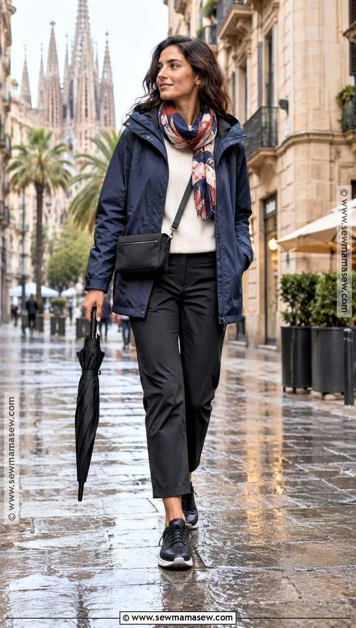 Barcelona Rain Jacket And Trousers Outfit - 20 Barcelona In November Outfits