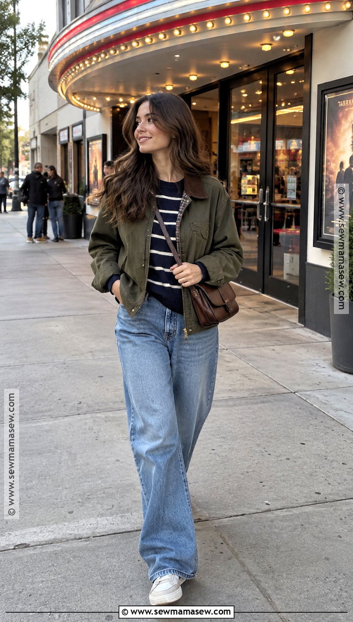 Barn Jacket And Baggy Jeans Fall Movie Date Outfit - 15 casual movie date outfit fall ideas