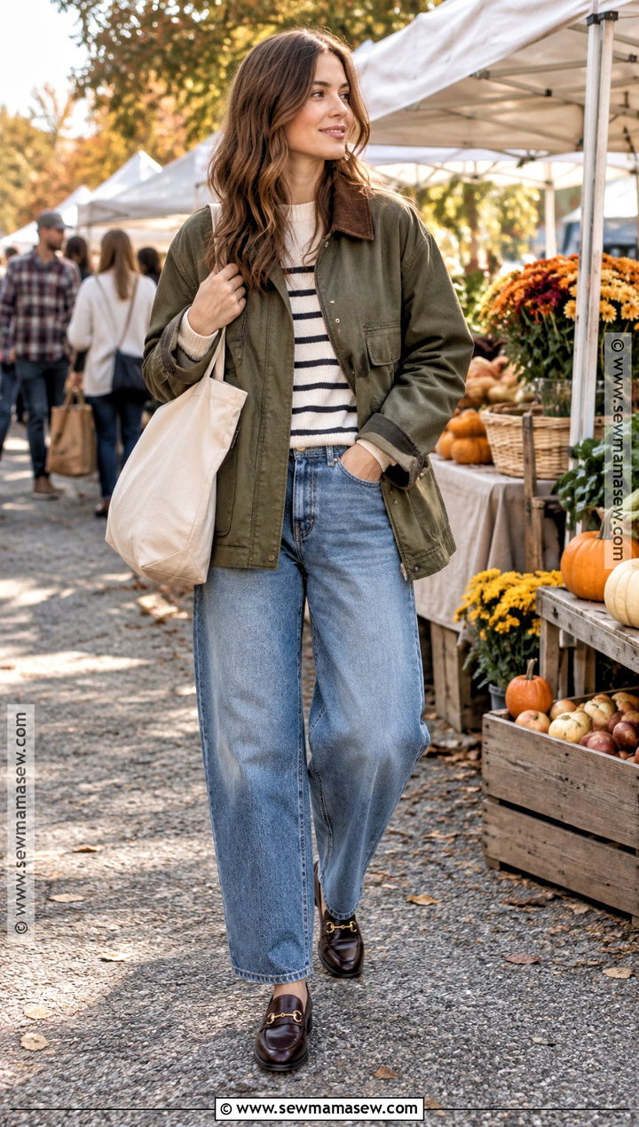Barn Jacket And Barrel Jeans Autumn Outfit - 15 Autumn Style 2026 Ideas for Women