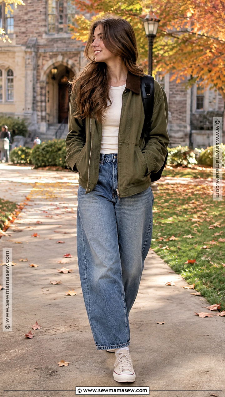 Barn Jacket And Barrel Jeans School Outfit - 15 fall clothes for school