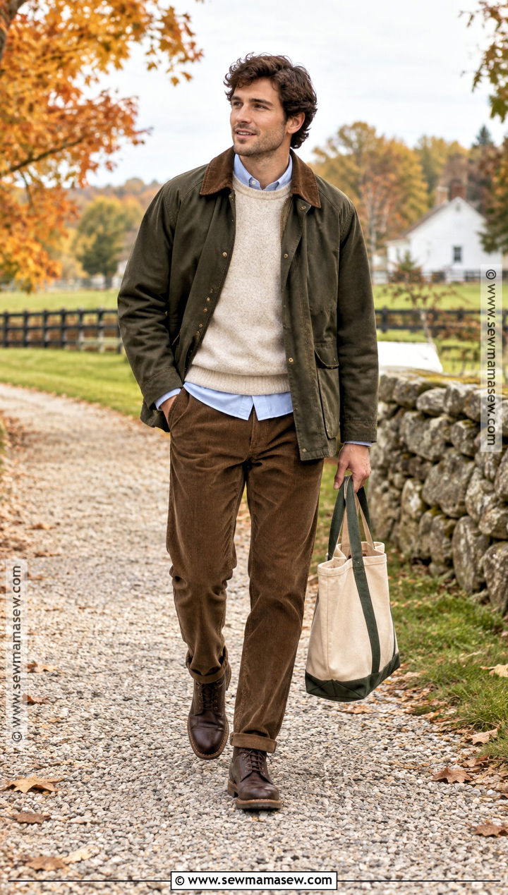 Barn Jacket And Corduroy Pants Autumn Outfit - 15 mens autumn outfits 2026