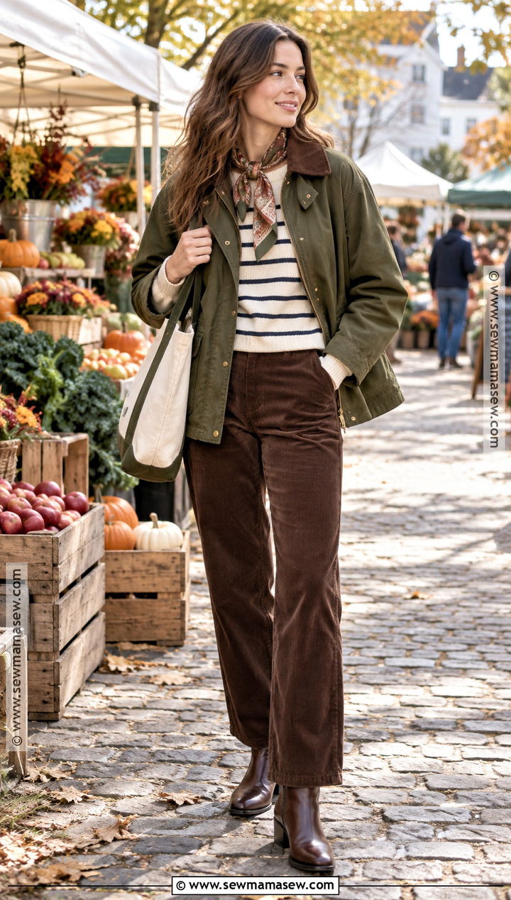 Barn Jacket And Corduroy Pants Autumn Outfit - 20 autumn cozy outfit ideas