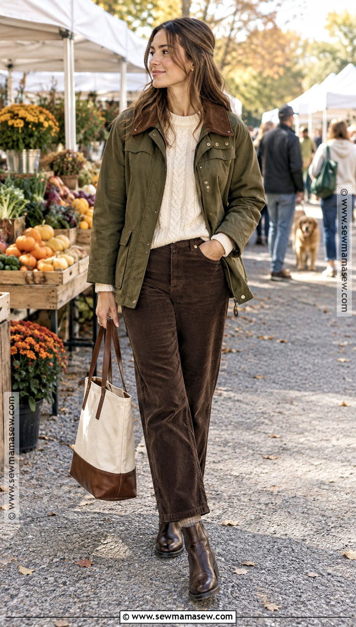 Barn Jacket And Corduroy Pants Autumn Outfit - 15 autumn aesthetic outfit ideas 2026