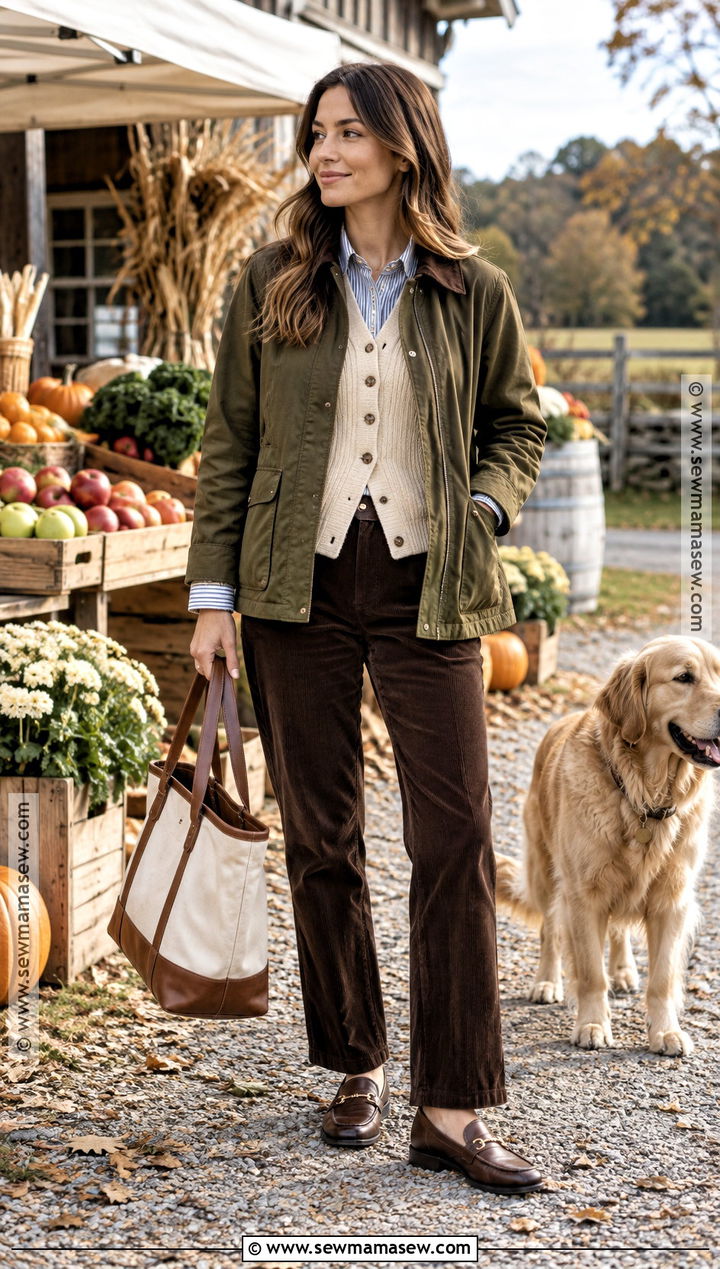 Barn Jacket And Corduroy Pants Outfit - 15 november 2026 fashion trends