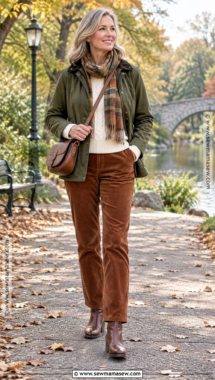 Barn Jacket And Corduroy Pants Outfit - 15 fall 2026 fashion trends for women over 60