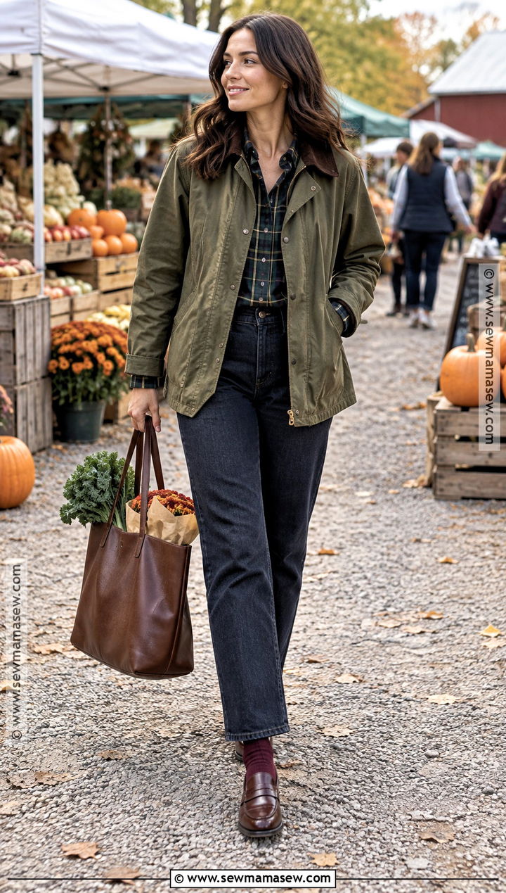 Barn Jacket And Dark Denim Autumn Outfit - 15 autumn outfits inspo 2026