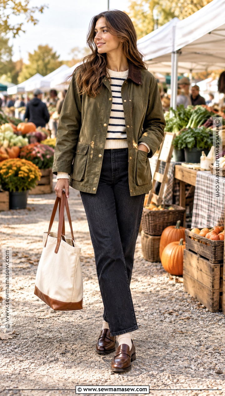 Barn Jacket And Dark Jeans Autumn Outfit - 15 outfit inspo autumn ideas 2026