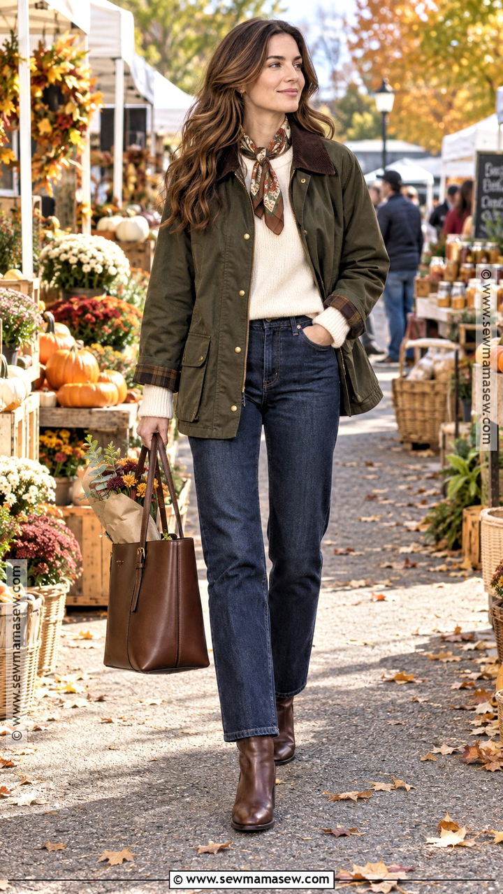 Barn Jacket And Dark Wash Jeans Fall Outfit - 20 kendall jenner fall outfits
