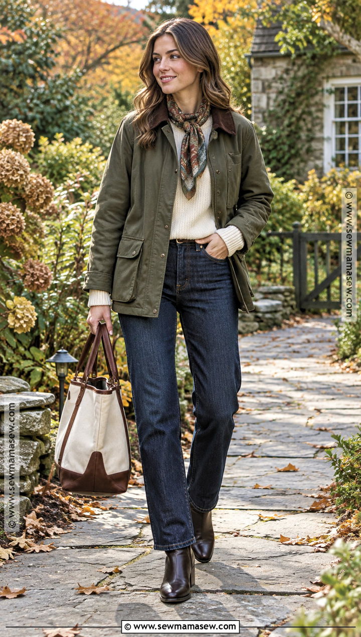 Barn Jacket And Dark Wash Jeans Fall Outfit - 25 fall style outfits