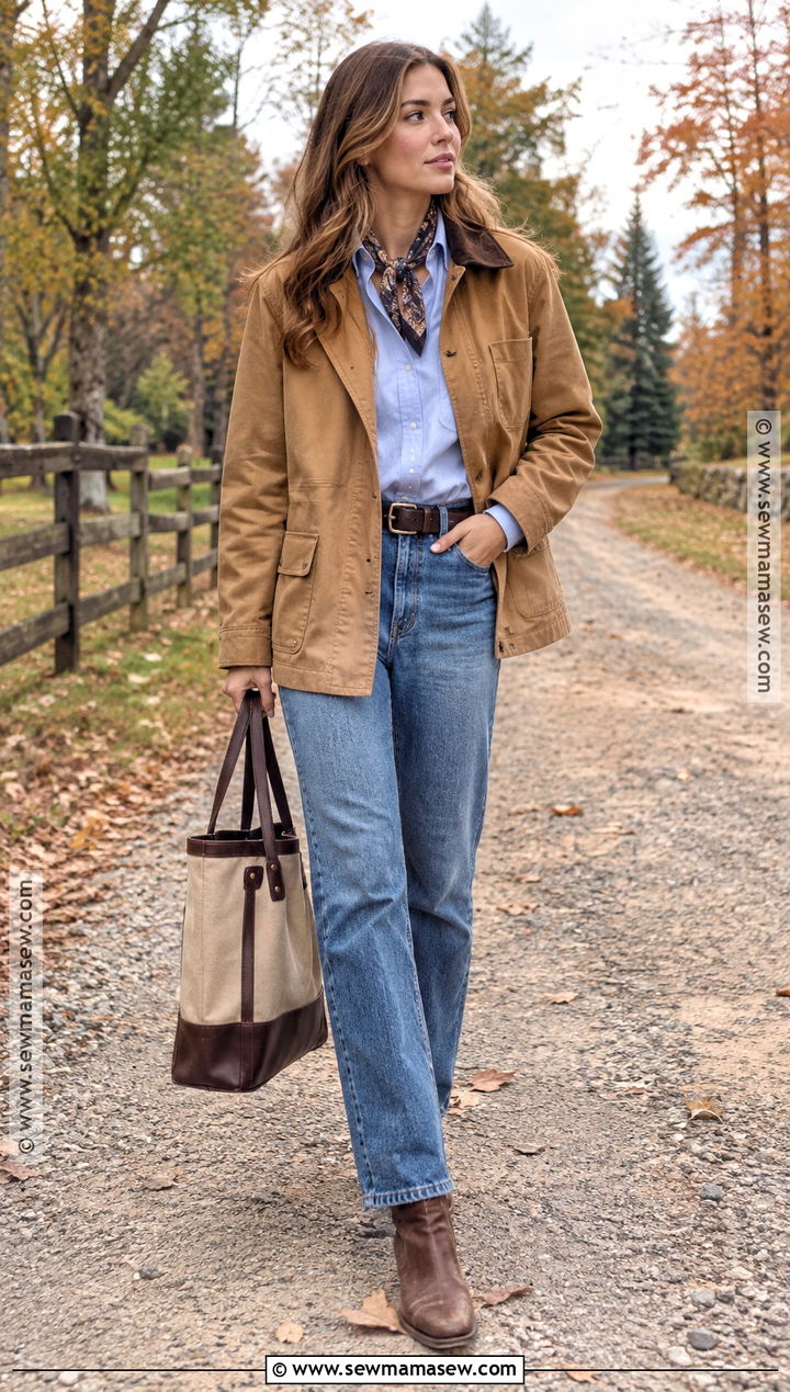 Barn Jacket And Jeans Fall Outfit - 25 timeless fall outfits