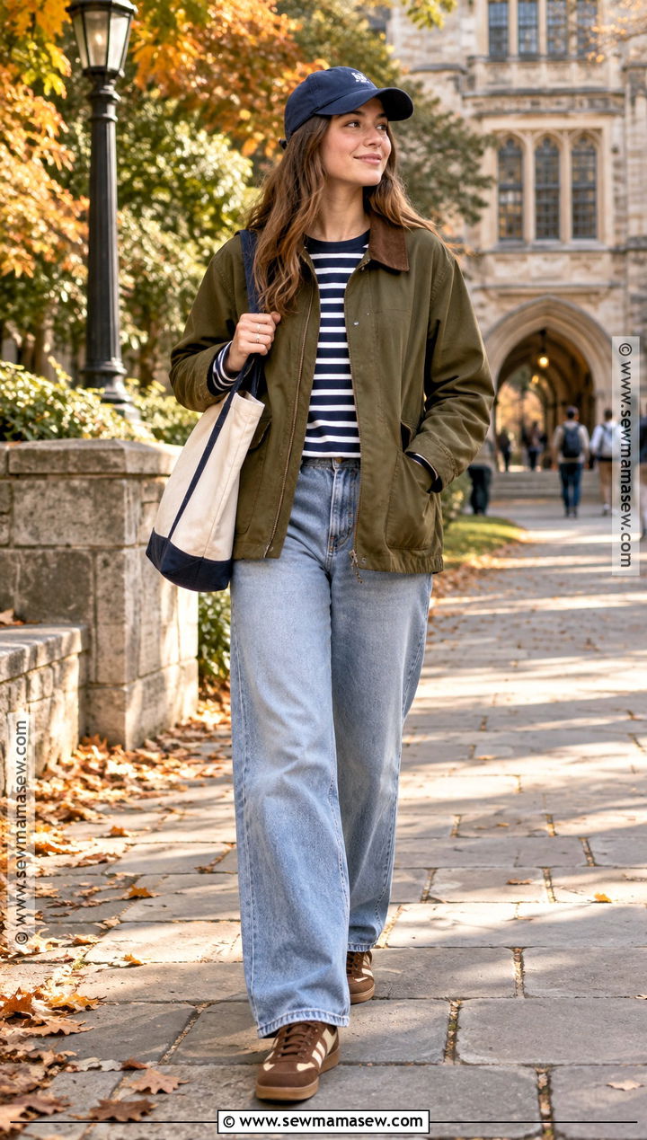 Barn Jacket And Loose Jeans College Outfit - 15 fall 2026 fashion trends college
