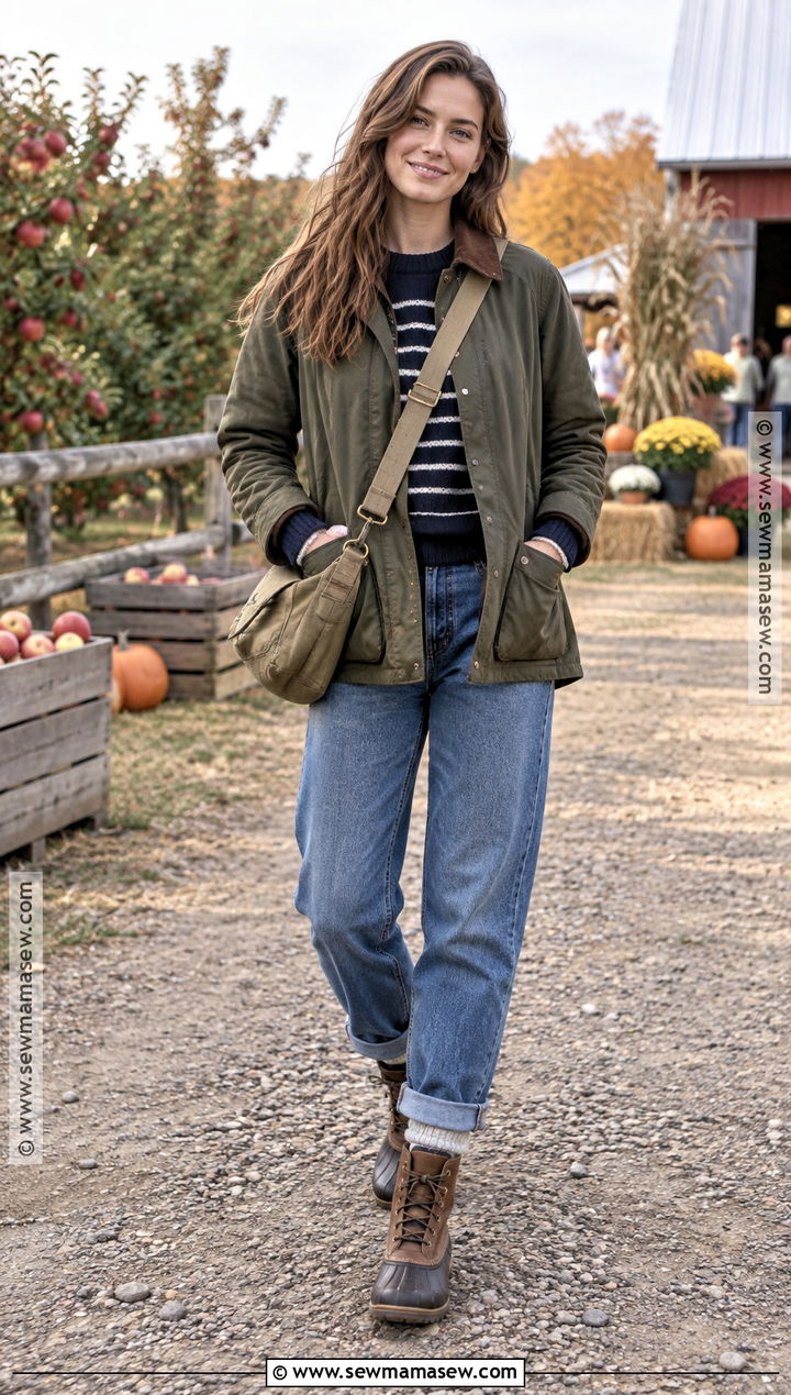 Barn Jacket And Relaxed Jeans Fall Festival Outfit - 25 fall festival outfits