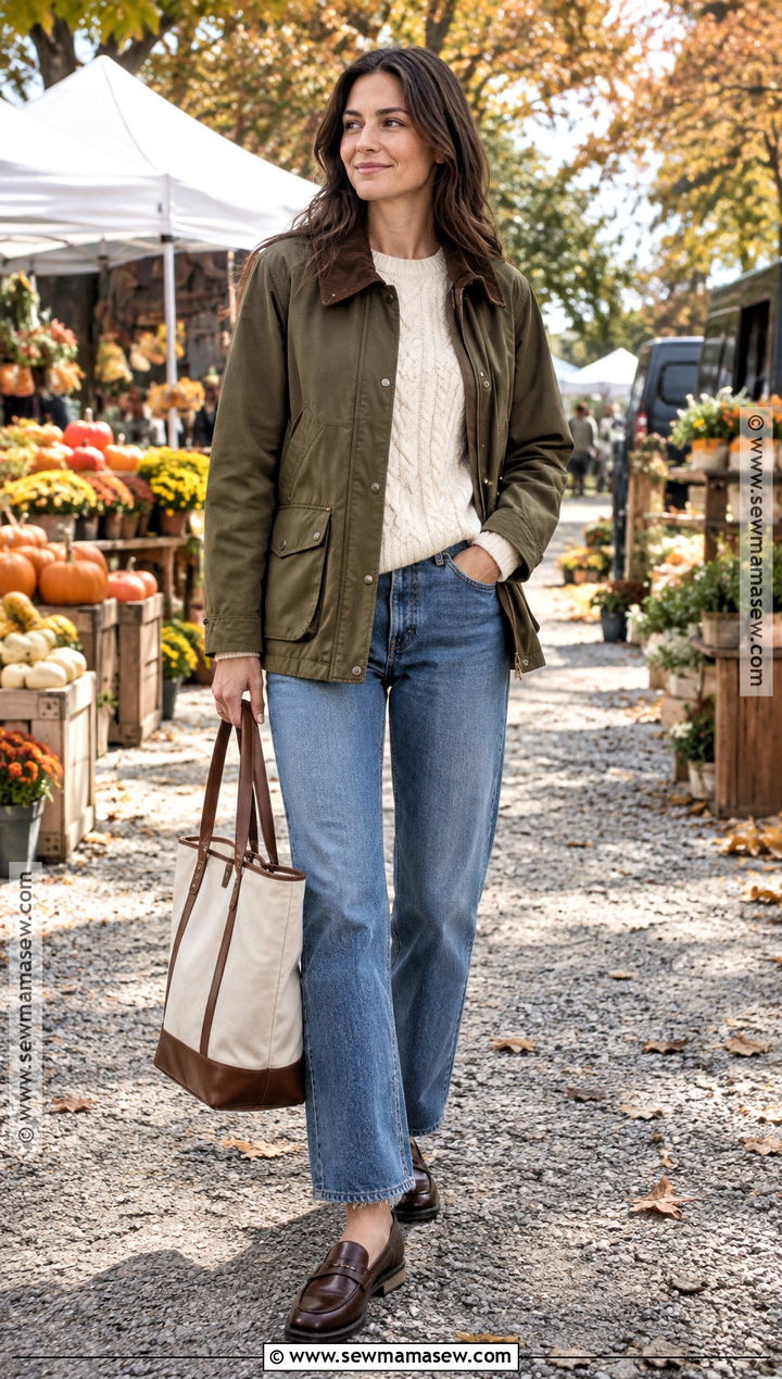 Barn Jacket And Relaxed Jeans Fall Outfit - 30 casual fall outfits for women