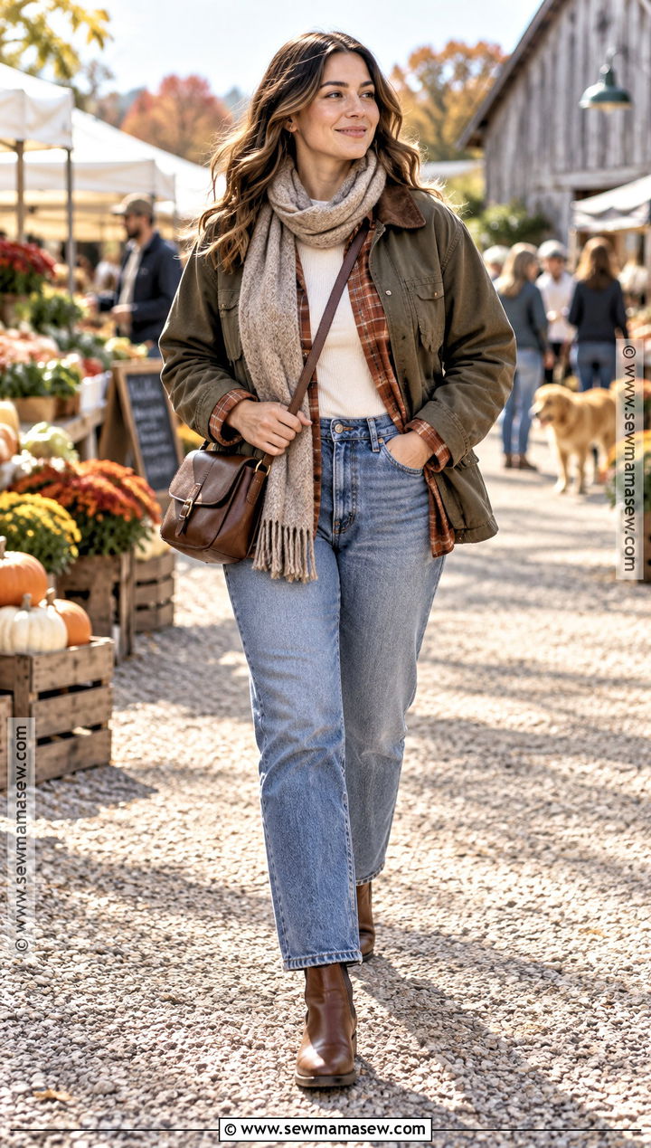 Barn Jacket And Relaxed Jeans Fall Outfit - 15 hot fall outfits