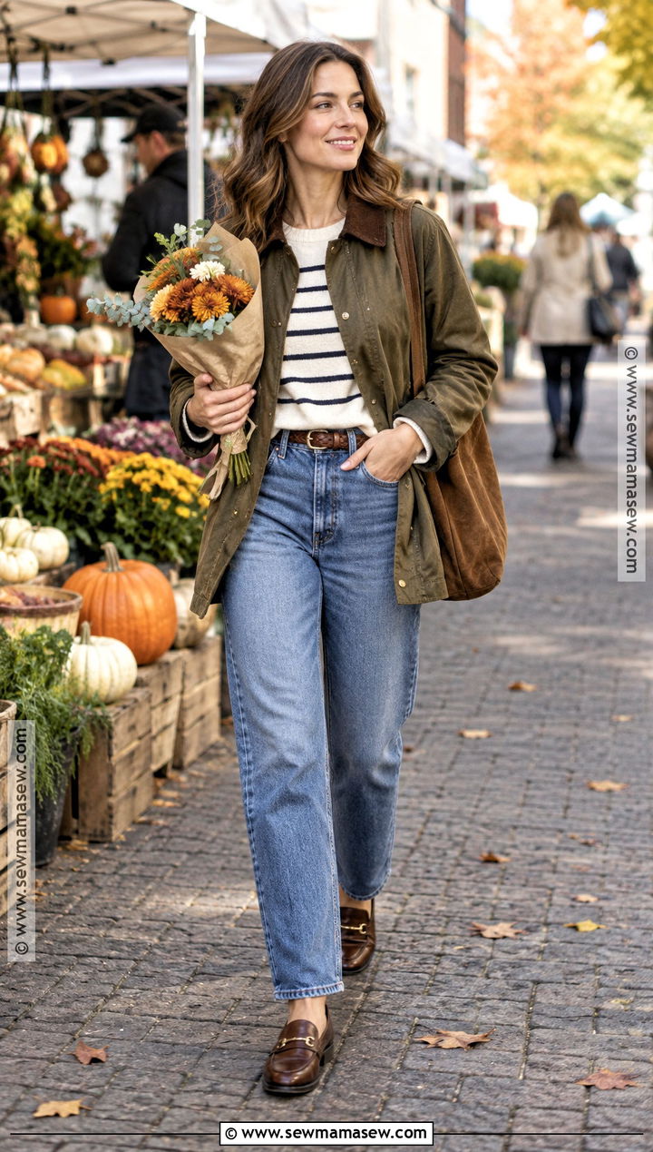 Barn Jacket And Relaxed Jeans Fall Outfit - 15 adorable fall outfits