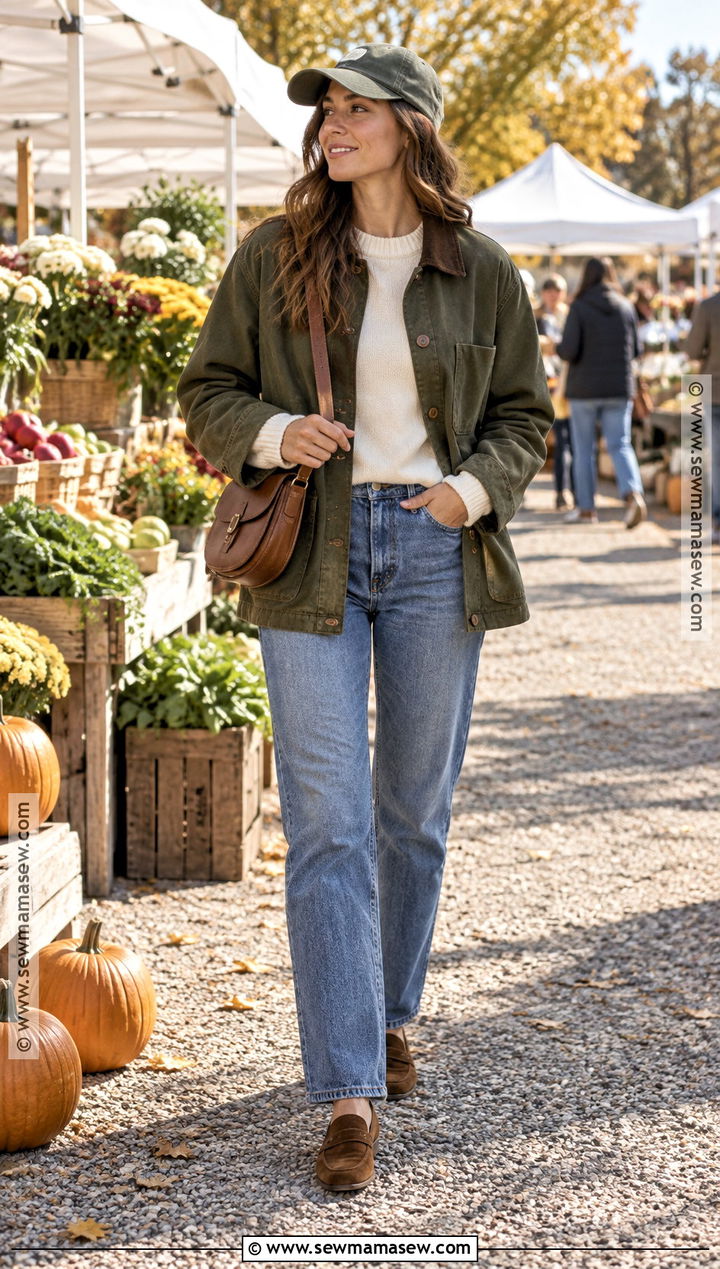 Barn Jacket And Relaxed Jeans Fall Weather Outfit - 25 fall weather outfits