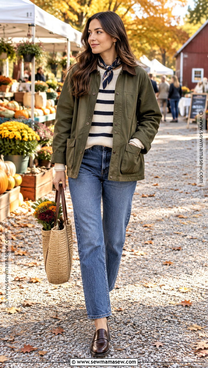Barn Jacket And Straight Leg Jeans Fall Outfit - 15 cozy fall outfits aesthetic 2026
