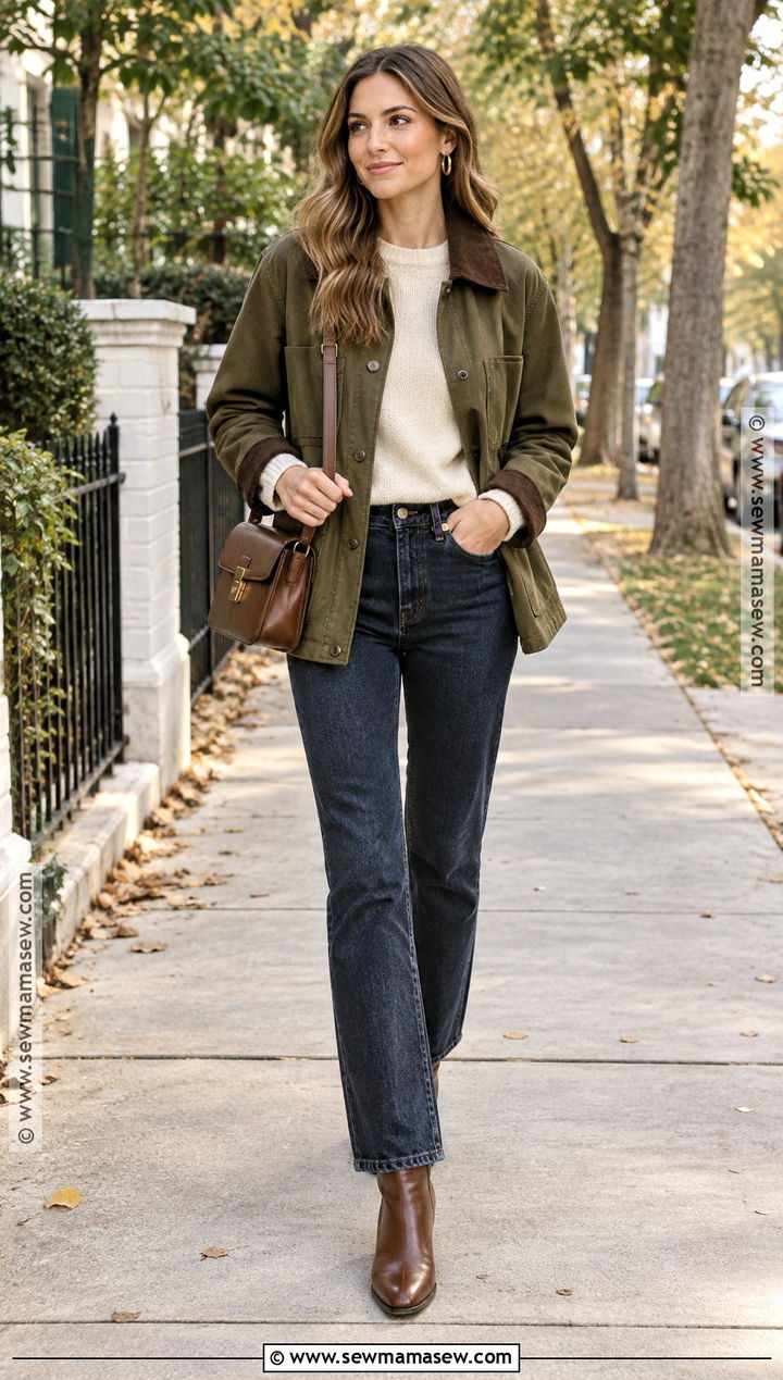 Barn Jacket And Straight Leg Jeans Fall Outfit - 15 fall 2026 fashion women over 25 ideas