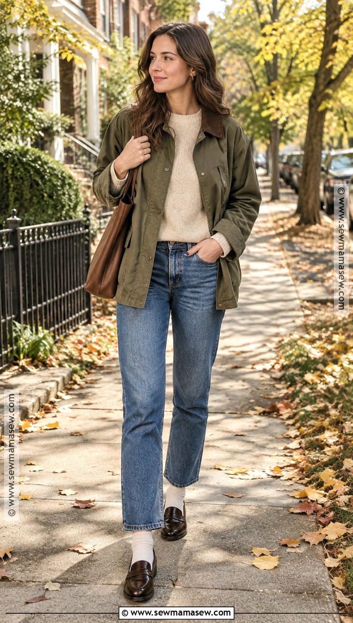 Barn Jacket And Straight Leg Jeans Fall Outfit - 15 fall 2026 inspo outfits