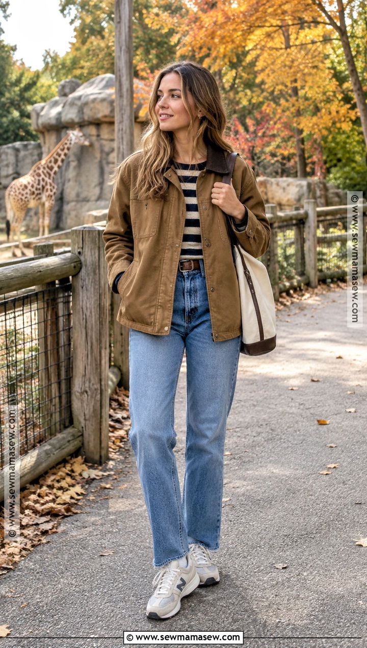 Barn Jacket And Straight Leg Jeans Zoo Outfit - 25 zoo outfit fall ideas