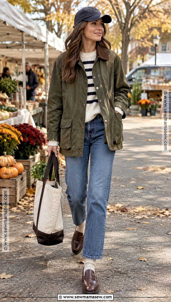 Barn Jacket And Straight Leg Jeans - 15 outfit trend 2026 autumn ideas