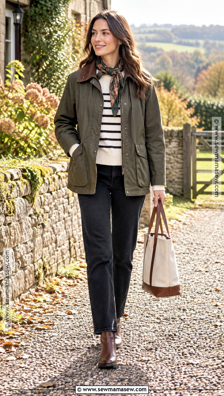 Barn Jacket And Straight Leg Pants Autumn Outfit - 30 warm autumn outfits