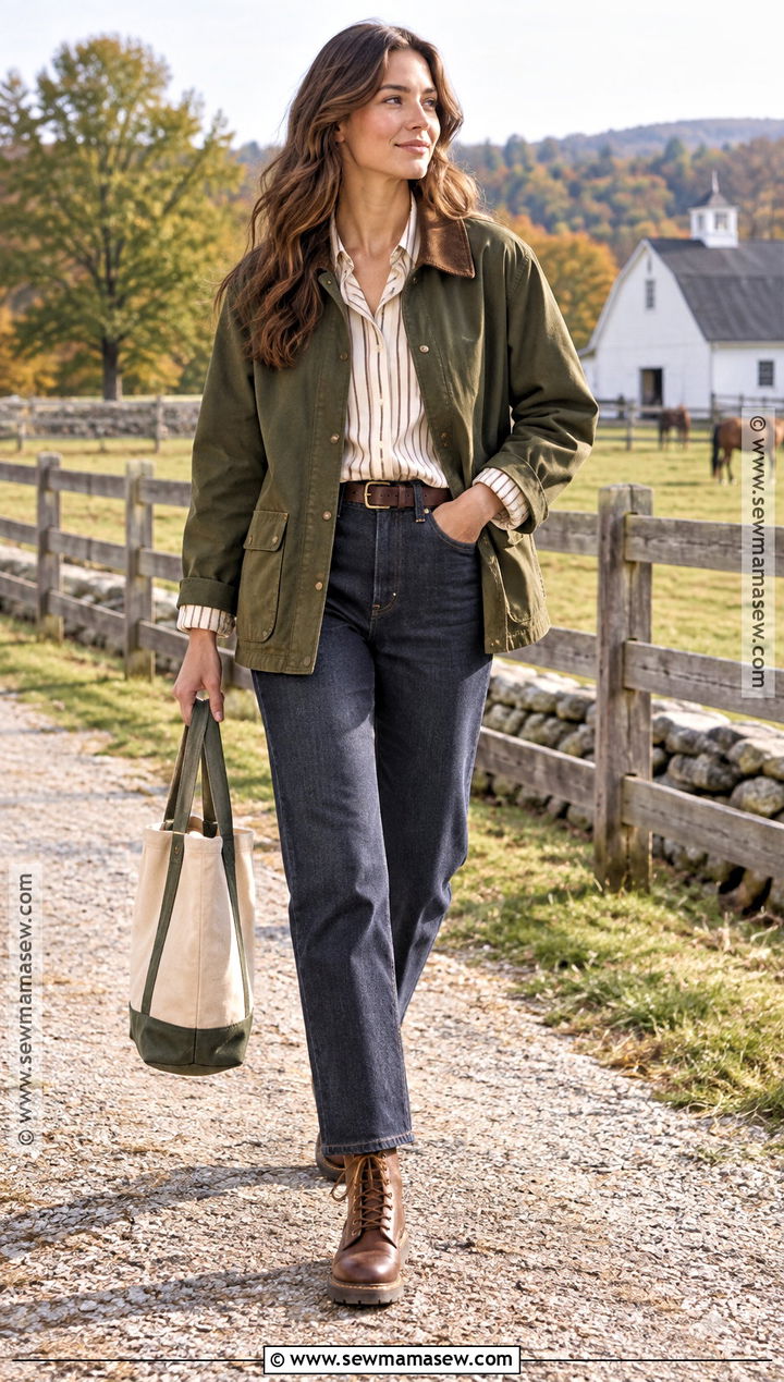 Barn Jacket And Straight Leg Pants Fall Outfit - 25 cozy fall outfits aesthetic