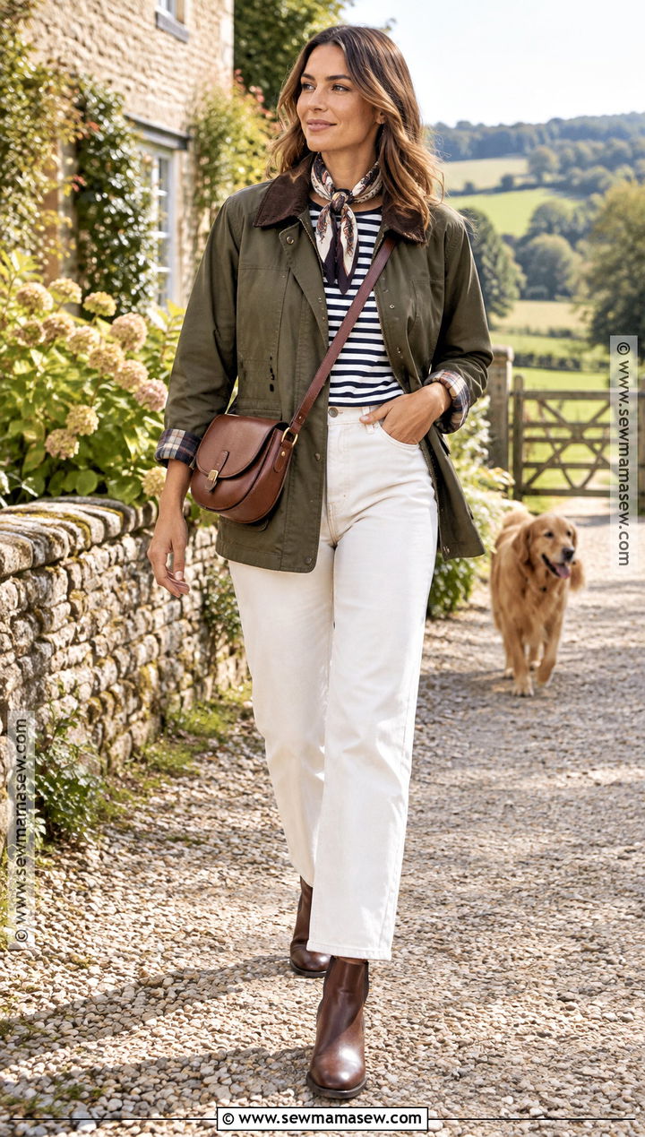 Barn Jacket And White Jeans Fall Outfit - 15 Fall 24 Fashion Ideas