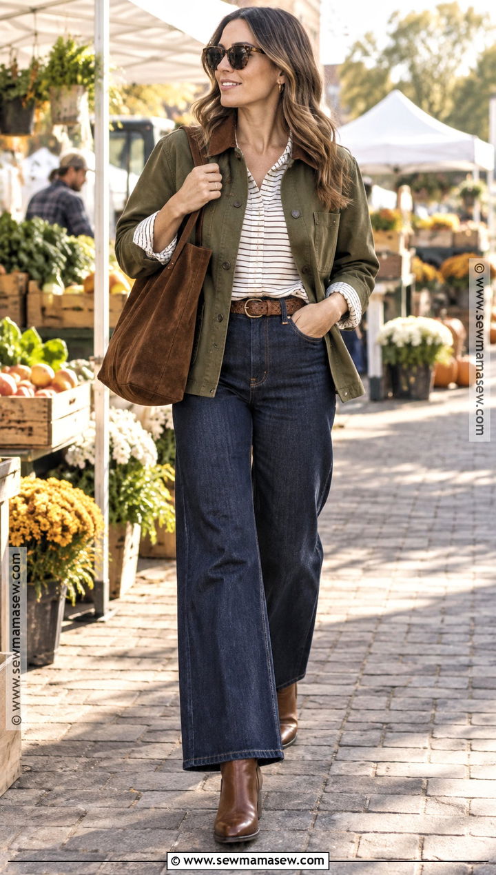 Barn Jacket And Wide Leg Jeans Fall Outfit - 15 Fashion Fall Ideas 2026