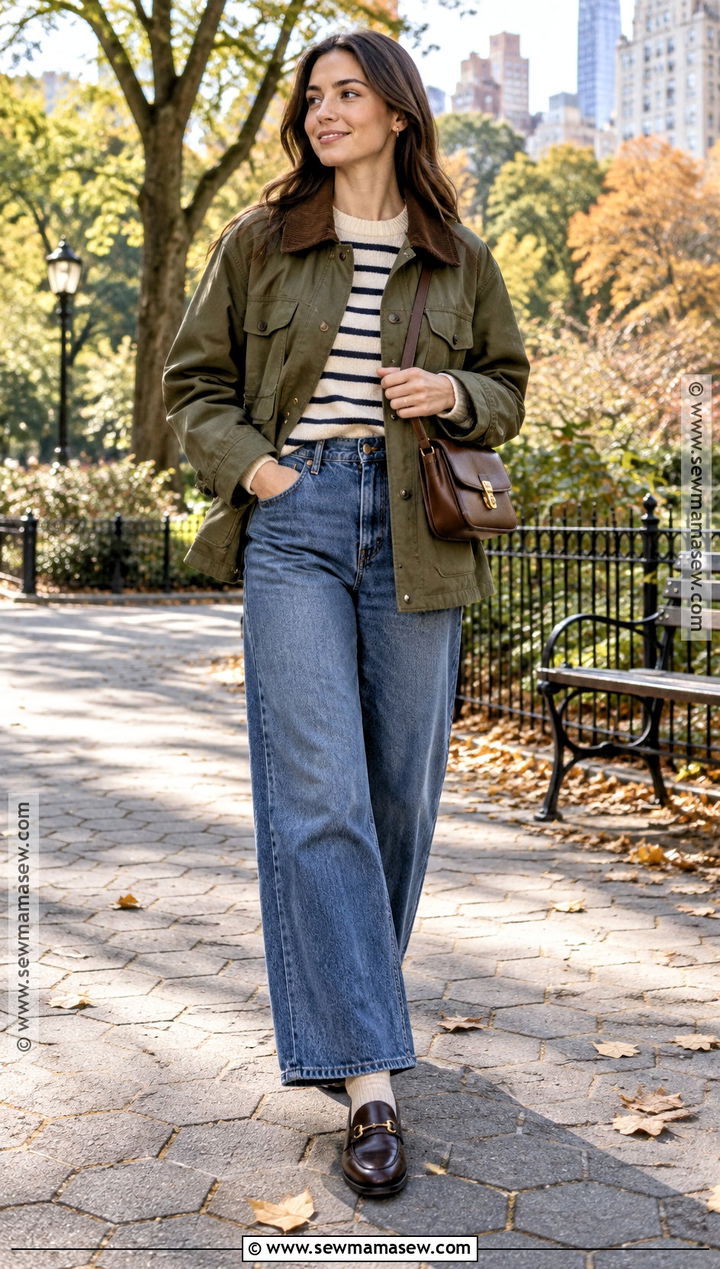 Barn Jacket And Wide Leg Jeans Outfit - 15 autumn trends 2026 fashion