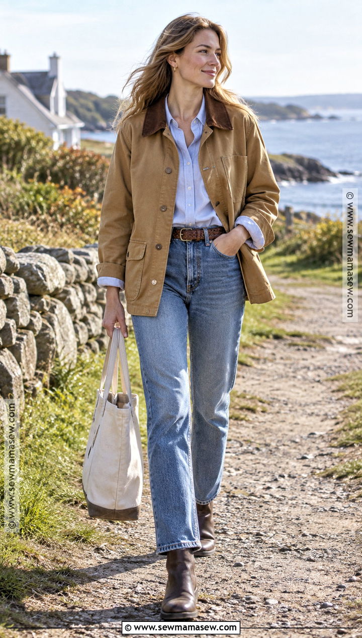 Barn Jacket Coastal Fall Outfit - 15 coastal fall outfits 2026