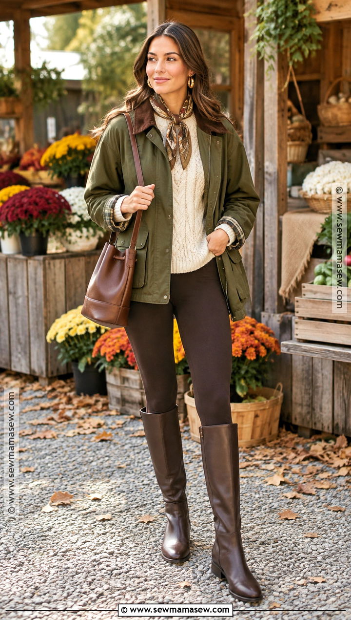 Barn Jacket Fall Leggings Outfit - 15 Fall Leggings And Lattes