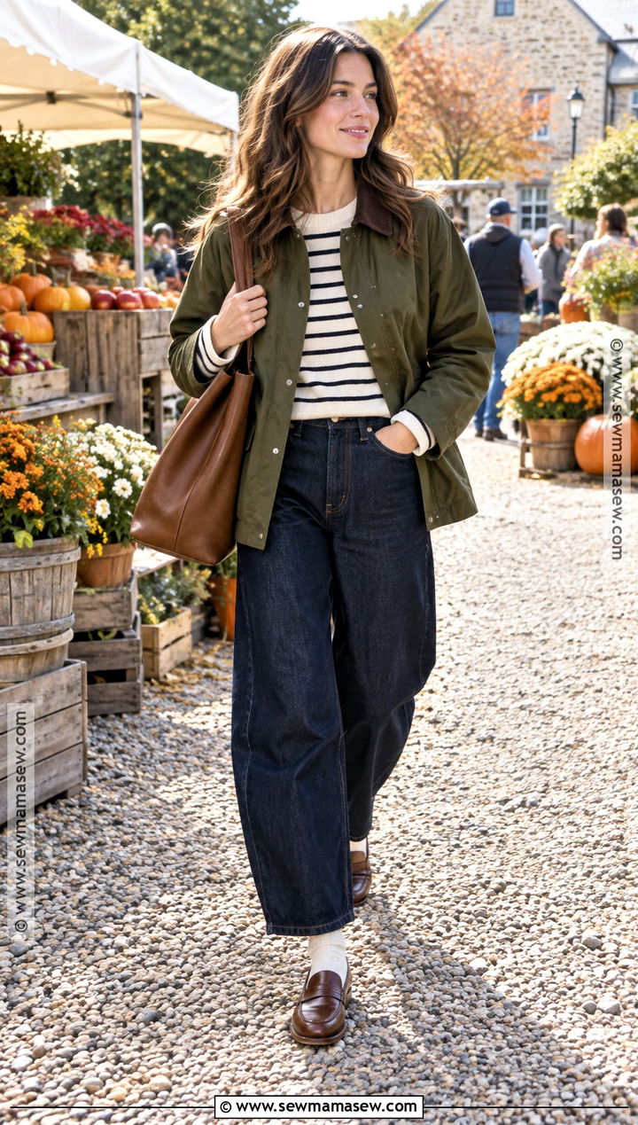 Barn Jacket Fall Outfit With Barrel Jeans - 30 outfit inspo fall ideas