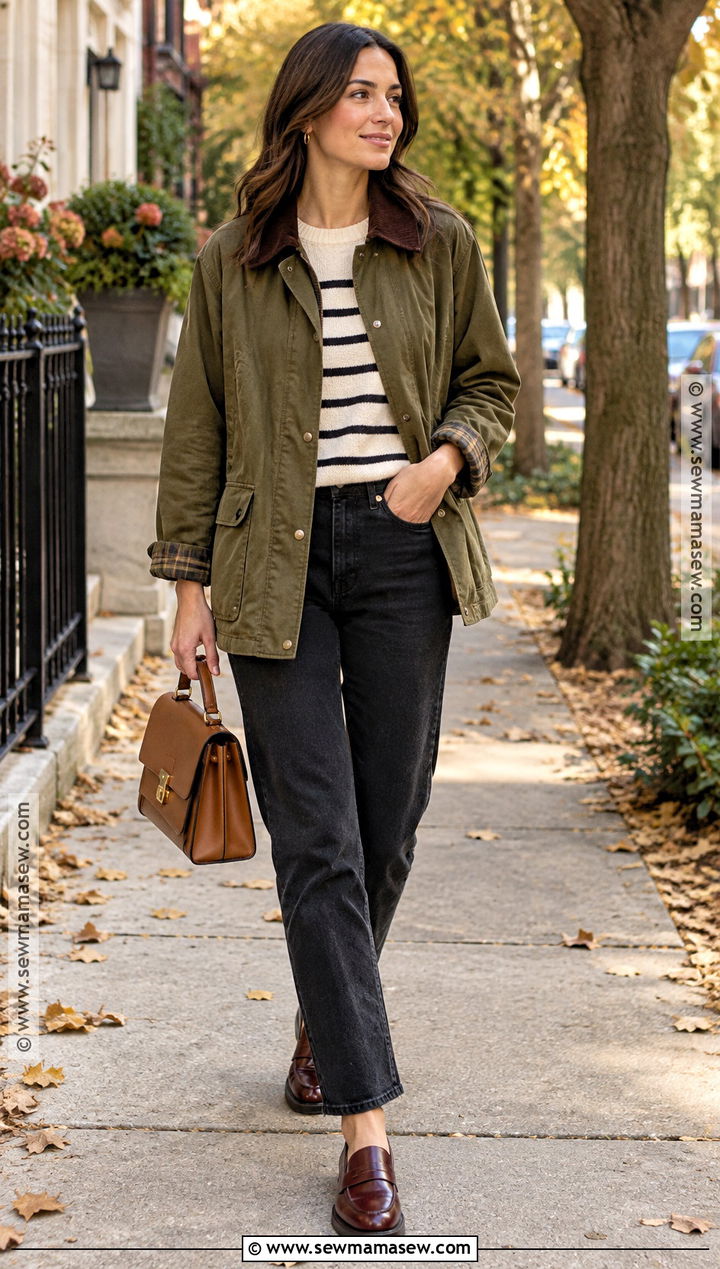 Barn Jacket Fall Outfit With Black Jeans - 20 best fall outfits
