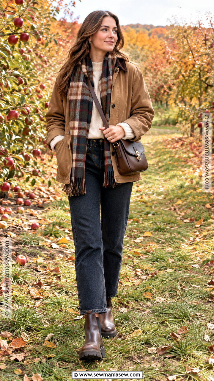 Barn Jacket Farm Outfit With Straight Jeans And Chelsea Boots - 20 Fall Farm Outfits for Women