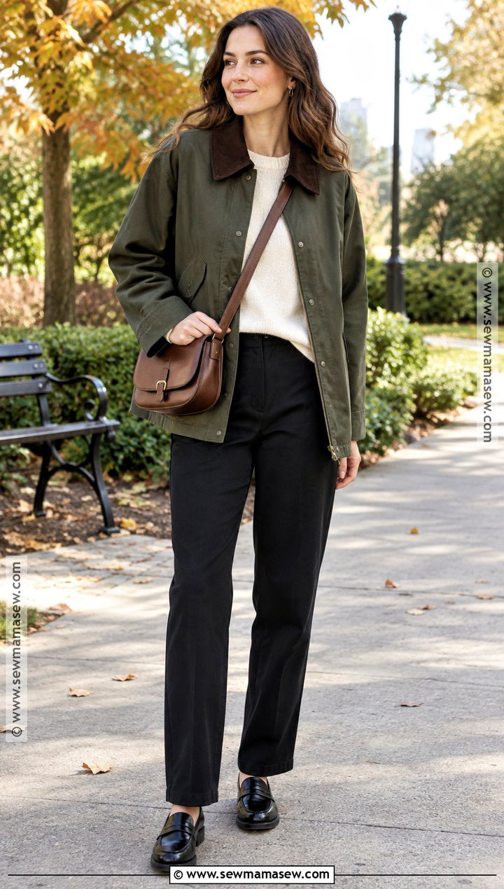 Barn Jacket With Black Trousers - 15 2026 Fall Wardrobe Capsule Ideas