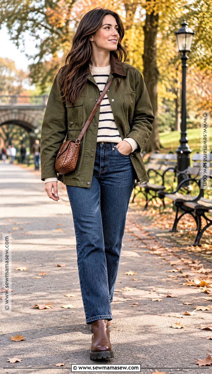 Barn Jacket With Dark Wash Jeans - 15 Fall Style 2026 Midsize Ideas