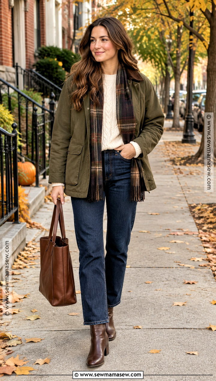 Barn Jacket With Straight Leg Jeans - 15 warm fall jacket ideas