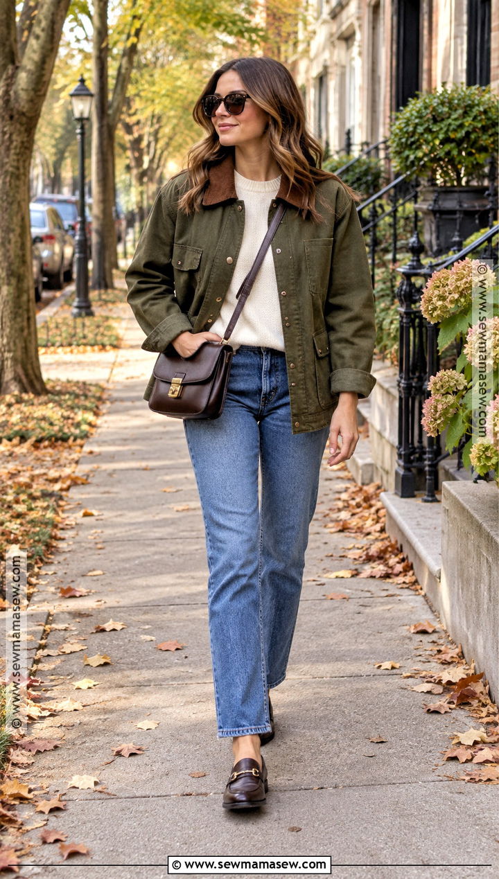 Barn Jacket With Straight Leg Jeans - 15 casual fall jackets for women