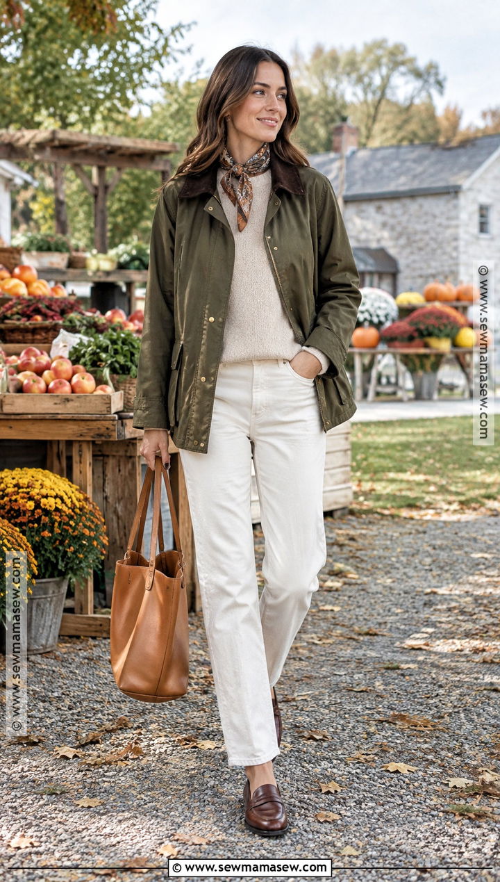 Barn Jacket With White Jeans Outfit - 15 Outfits For Fall 2026