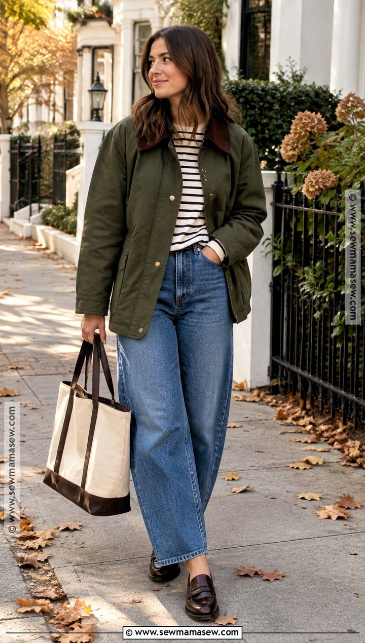 Barn Jacket and Barrel Jeans Fall Outfit - 25 ootd fall ideas